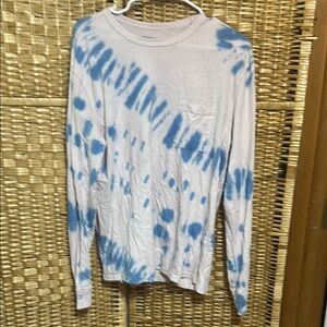 Blue Tie-Dye Long Sleeve Shirt